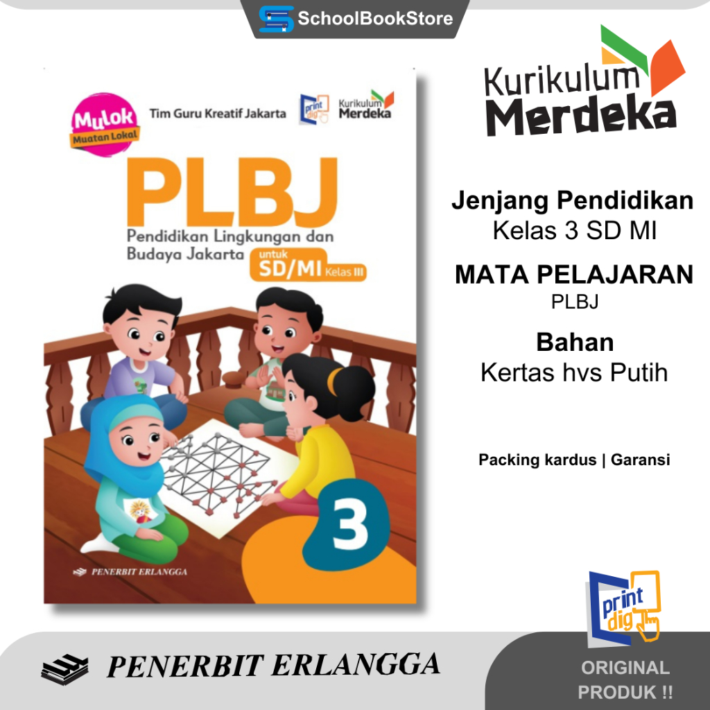 Buku PLBJ Pendidikan Lingkungan Dan Budaya Jakarta Untuk Siswa Kelas 3 SD/Mi Kurikulum Merdeka