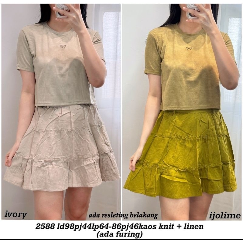 Yuna Set - One Set Setelan rok pendek wanita