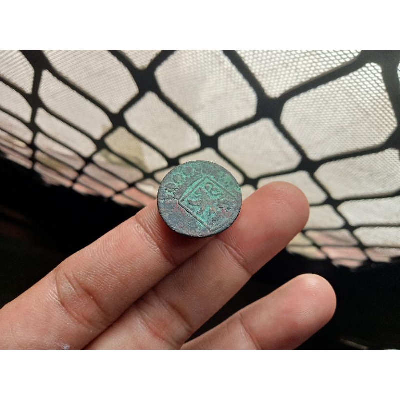 koin voc holland 1732 sedikit salah cetak vf bagus
