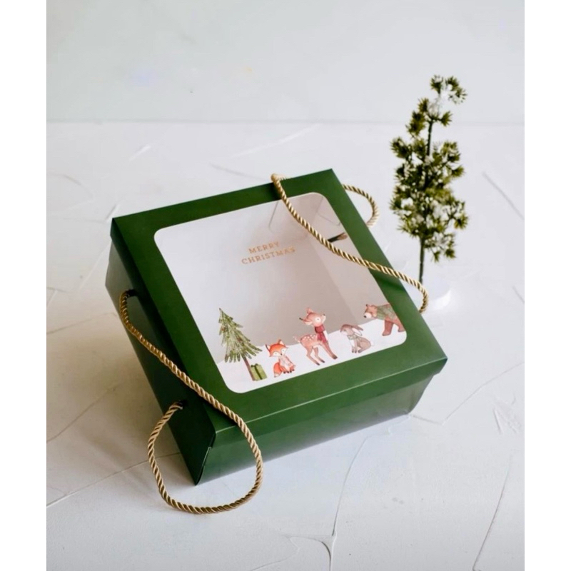 

(MIN 5 pc) BOX HAMPERS CHRISTMAS SNOW 22x22cm, KOTAK PARSEL NATAL