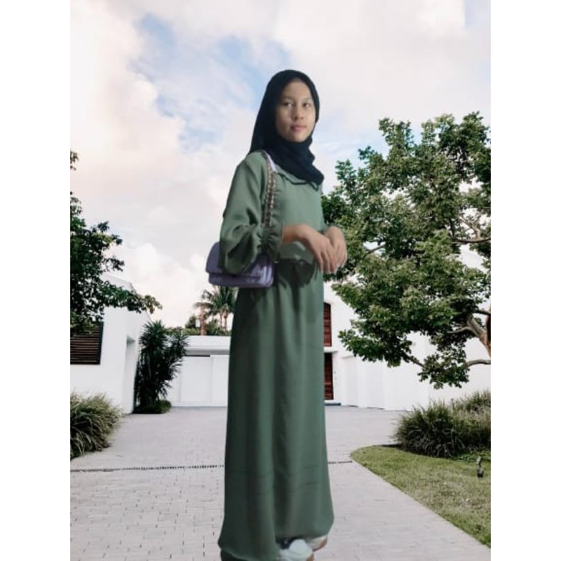 gamis renda lengan panjang