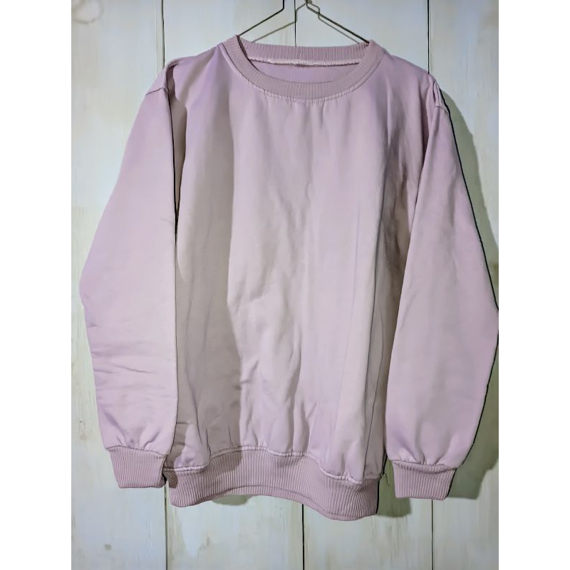 ( PRELOVED ) SWEATER LILAC WANITA FLEECE TEBAL