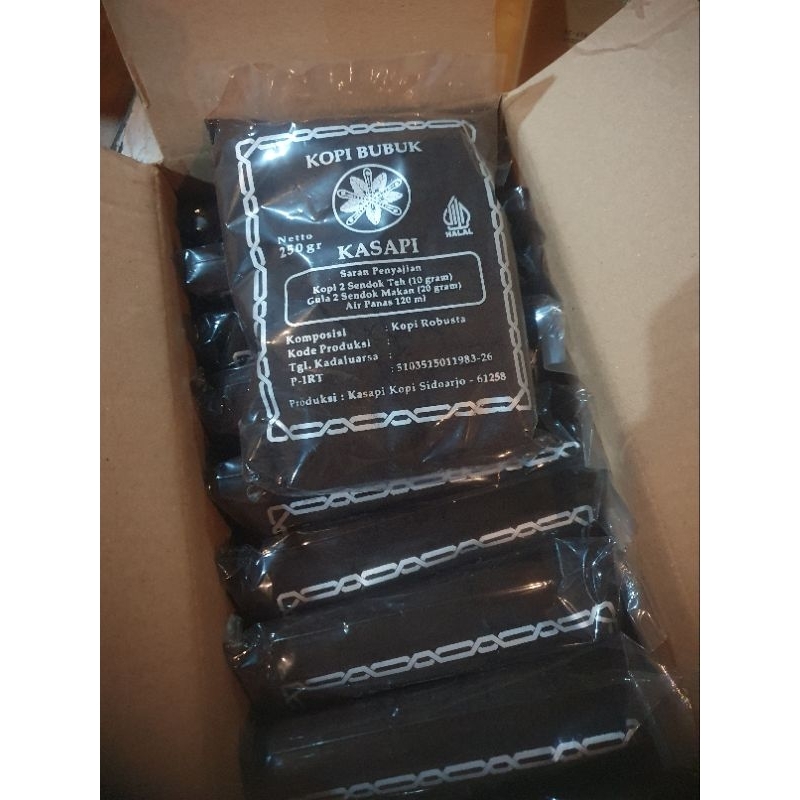 

kopi hitam kopi gilingan kopi nikmat merk KASAPI 250 gram
