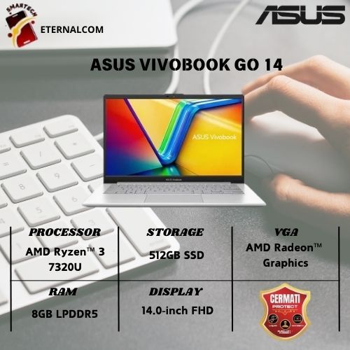 LAPTOP ASUS VIVOBOOK GO 14 E1404FA RYZEN 3 7320 8GB 512GB