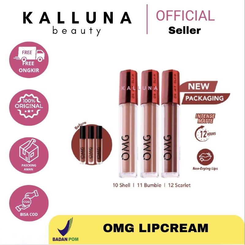 OMG OH MY GLAM Matte Kiss Lip Cream 3.5gr /Lipcream OMG - Lipstick Lipstik Lipmatte