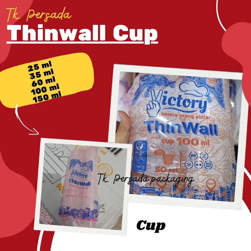 [ 100 ml ] Gelas Pudding - Thinwall Victory  Cup 100 ml  - Cup agar 100 ml - Cup Transparan 100 Ml -