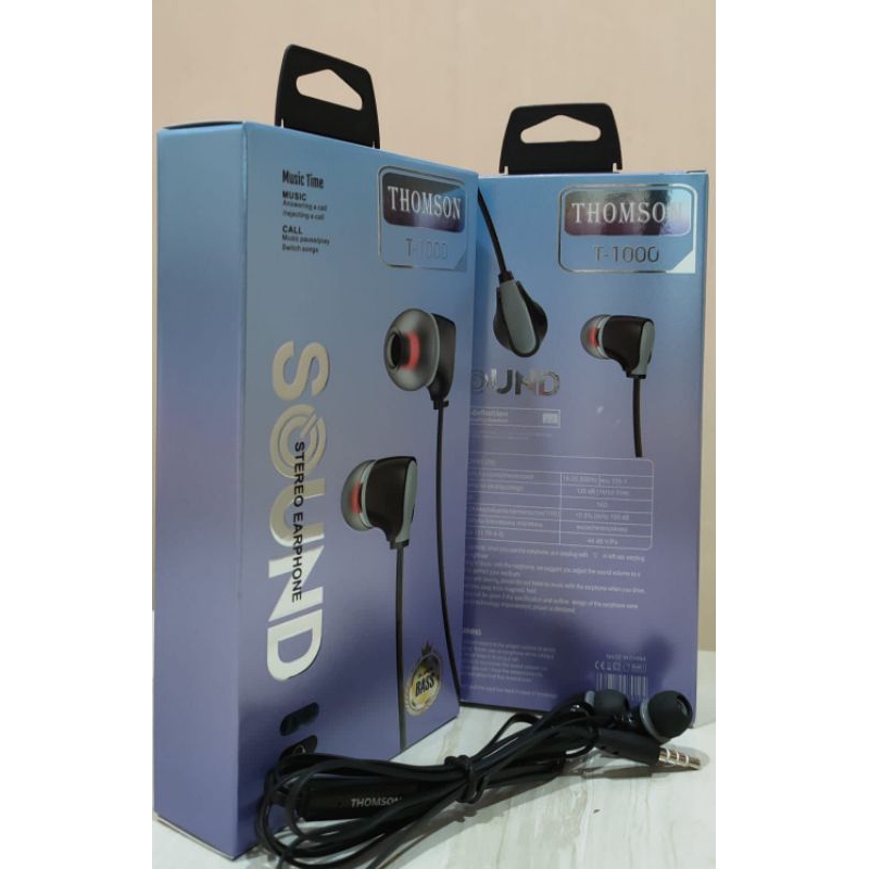 HF Earphone | Thomson T-1000 | + Mic Super Bass Packing IMPORT