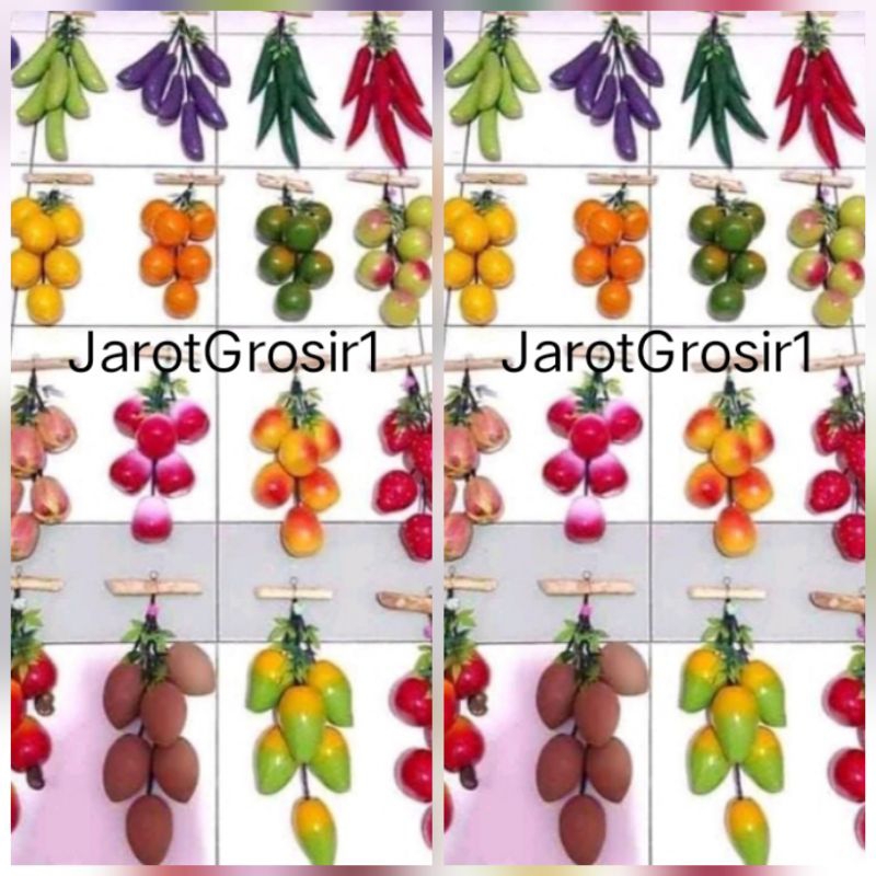 BUAH RENTENG TEMPEL DINDING // BUAH KAYU // BUAH PALSU // BUAH IMITASI // BUAH BUAHAN ARTIFICIAL // 