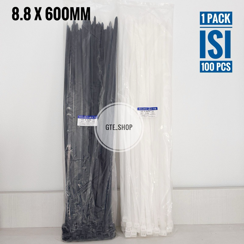 

Kabel Ties 60cm (600mm) PROMO TERMURAH Cabel Tie / Kabel Tie / Cabel Ties / Pengikat Kabel Putih dan Hitam Isi 100pcs / Kabel Ties Jumbo / Cabel Ties Panjang 8.8 x 600mm / 9 x 600mm