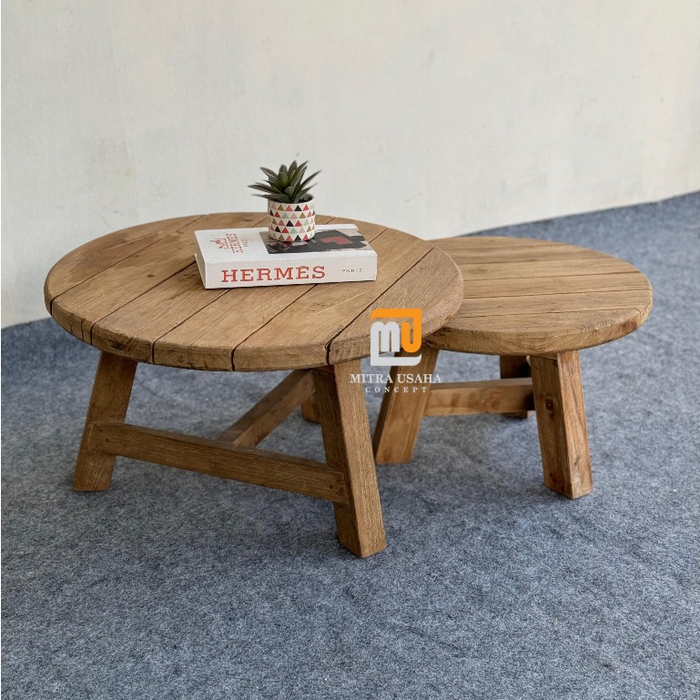 ALEXA | Coffee table, Meja kopi, maja kebun minimalis, meja bulat jati, meja tamu, living room table