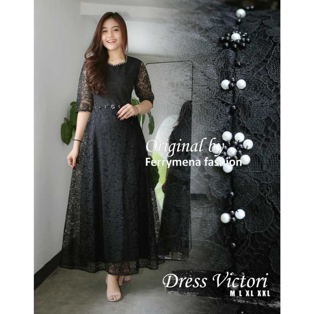 Long Dress Victory Brokat Edisi Natal dan Tahun Baru Ld 96-120cm
