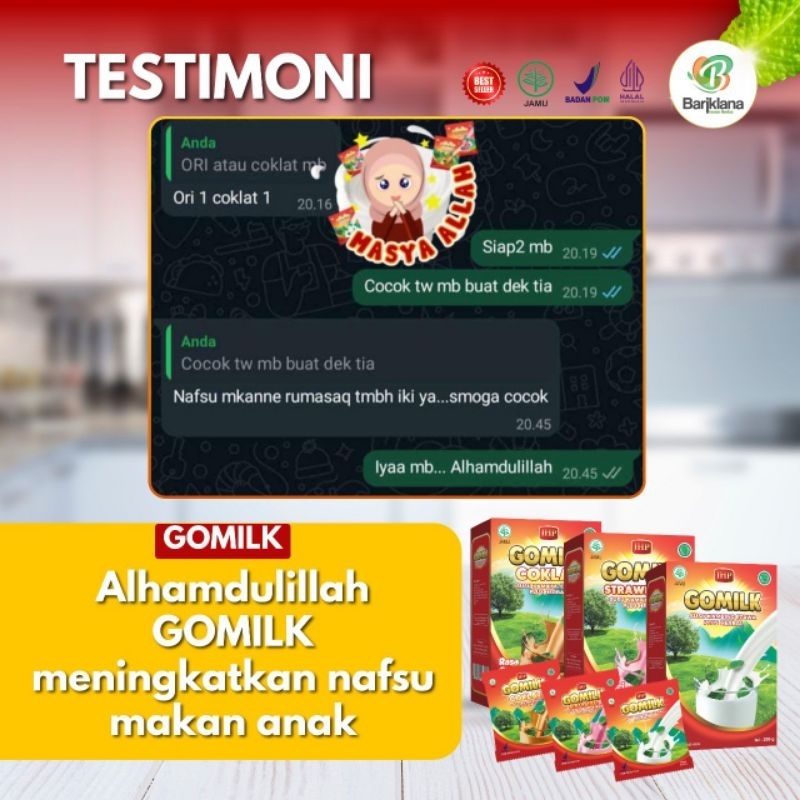 

Gomilk susu kambing etawa plus herbal 200gram - Menambah nafsu makan anak - Distributor Resmi Surabaya