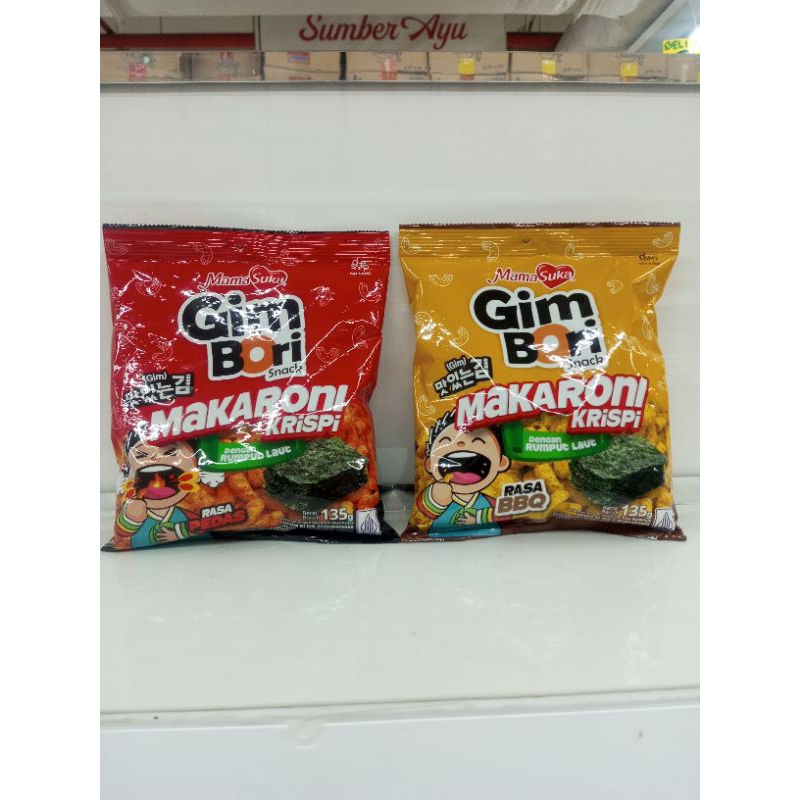 

Mamasuka gim bori makaroni 135gr pedas/bbq