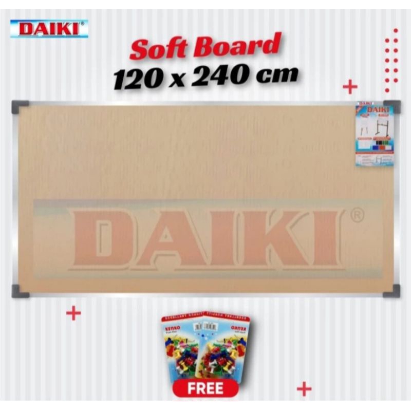 

Soft board / Cork board classic DAIKI gantung uk 100 x 200 cm / 120 x 240 cm.