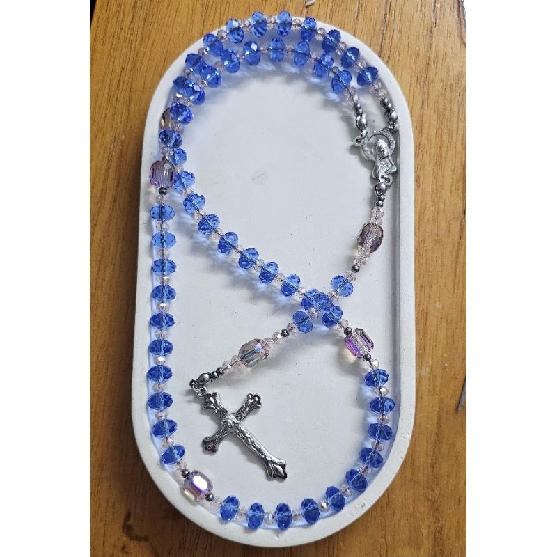 Kalung Rosario Full Crystal - Blue Tanzanite