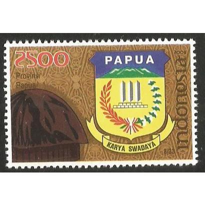 

A 11018 SATU BUAH PRANGKO NOMINAL RP 2.500 TEMA LAMBANG PROVINSI PAPUA KONDISI MNH MINT NEVER HINGED