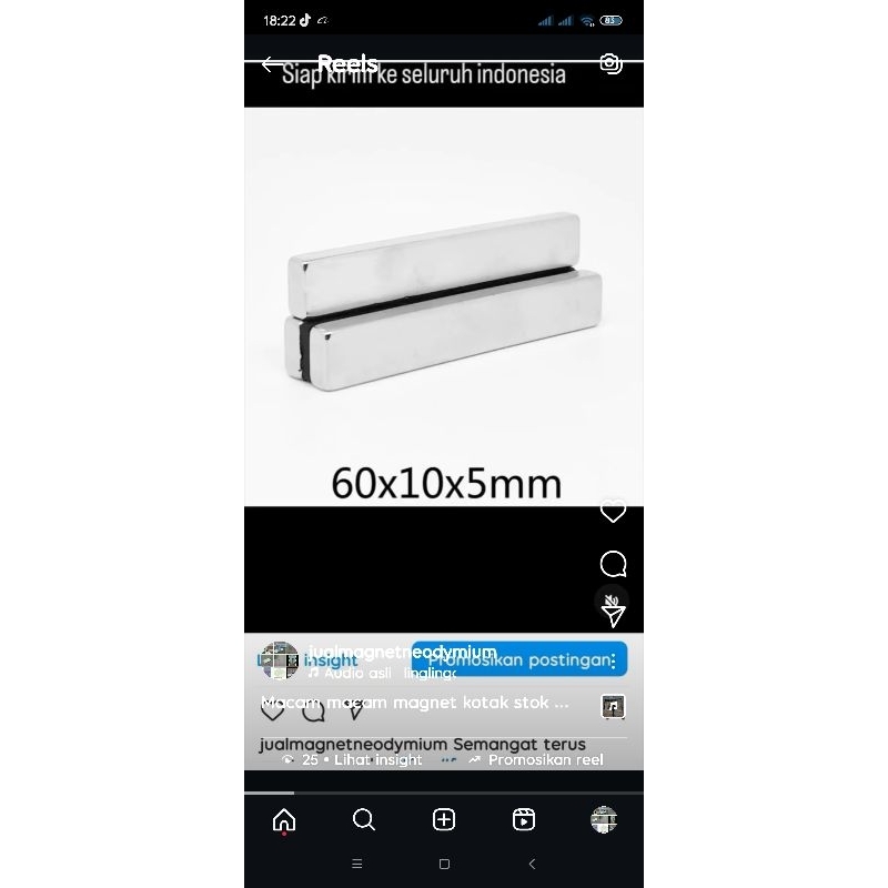 magnet neodymium 60x10x5mm