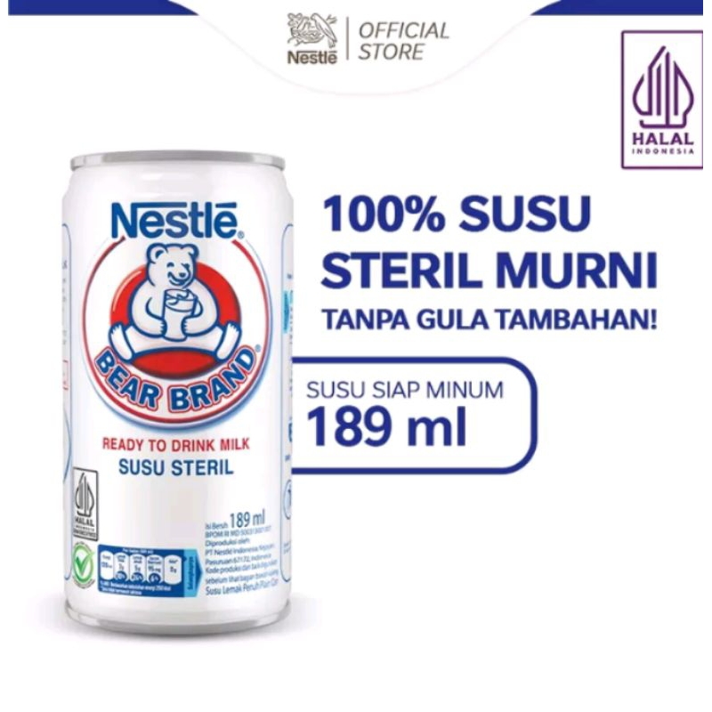 

(ECER) BEAR BRAND Susu beruang susu siap minum 189ml