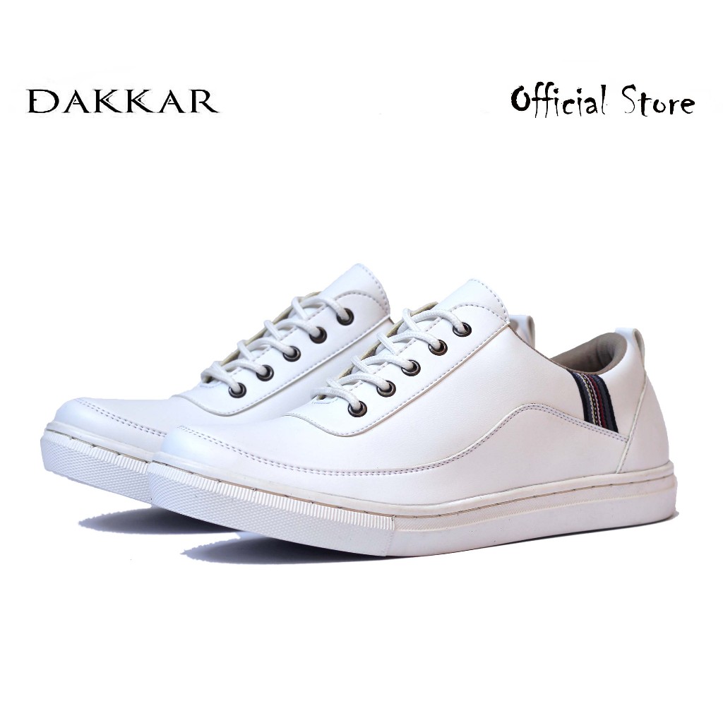 Dakkar Hector Full White - Sepatu Casual Sneakers Pria Full White