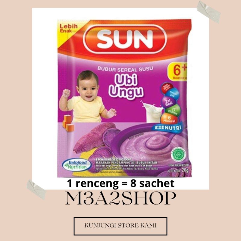 SUN BUBUR BAYI UBI UNGU RENTENG ISI 8 SACHET