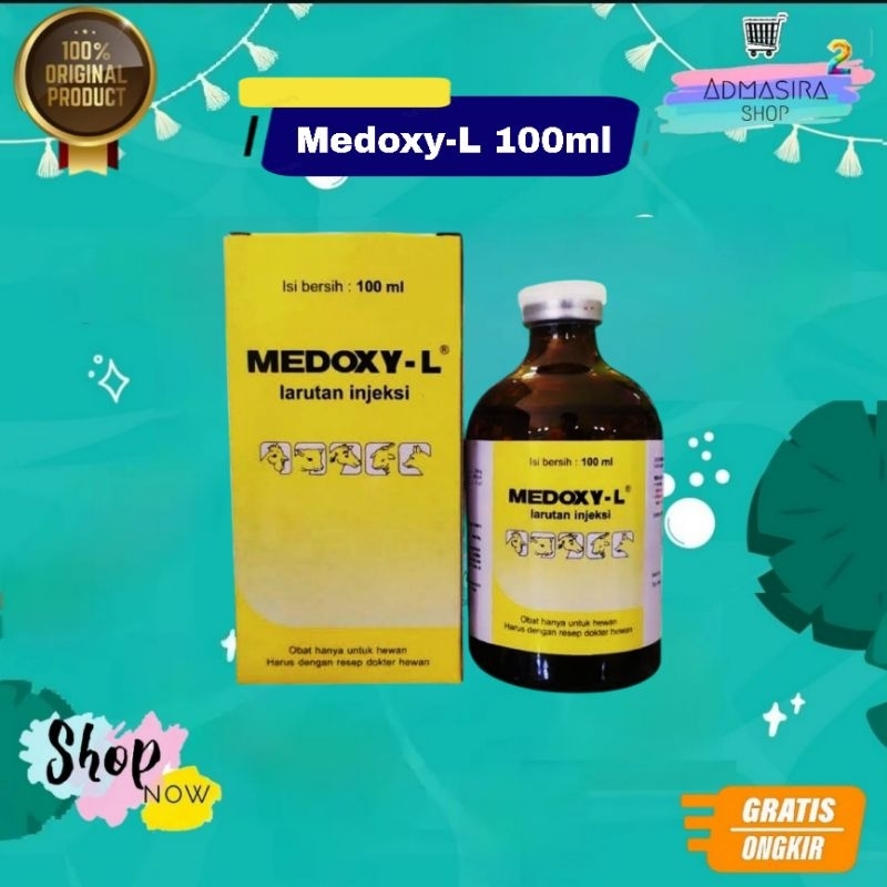 MEDOXY L 100ML Medion Obat Injeksi Antibiotik Sapi Kambing Unggas OTC CRD Korisa Snot Kolera Ayam Ba