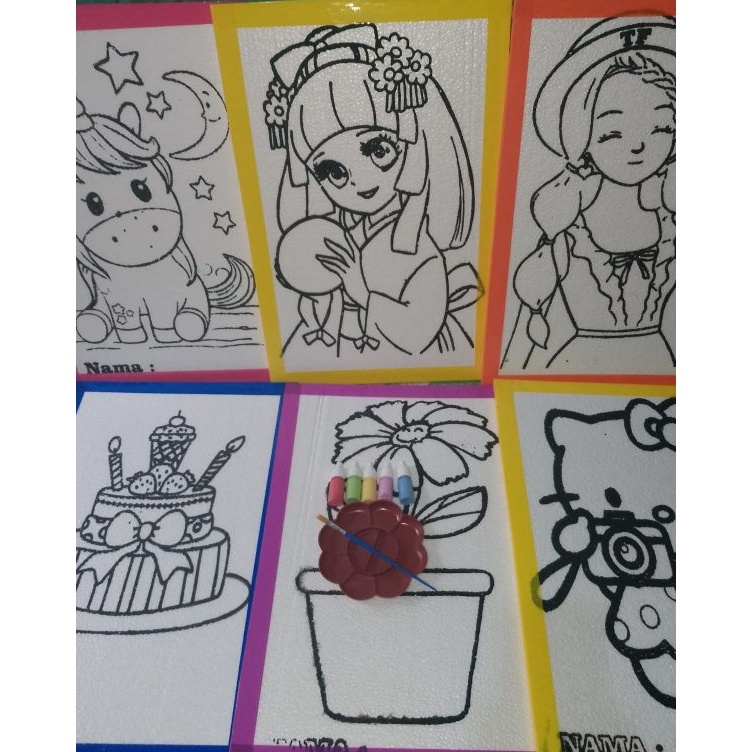

Diskon Populer paket 6 pics cat 5 warna palet cat kuas lukis sterofoam double