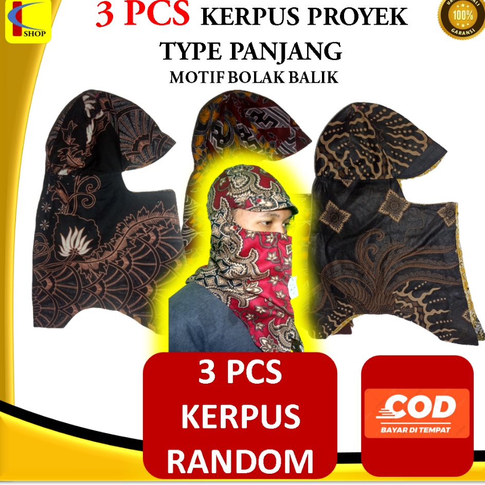 Free Ongkir  3 PCS Topi Masker Jepang Kerpus Proyek Welder Las SEBO Mancing Motif Batik Bahan Katun 