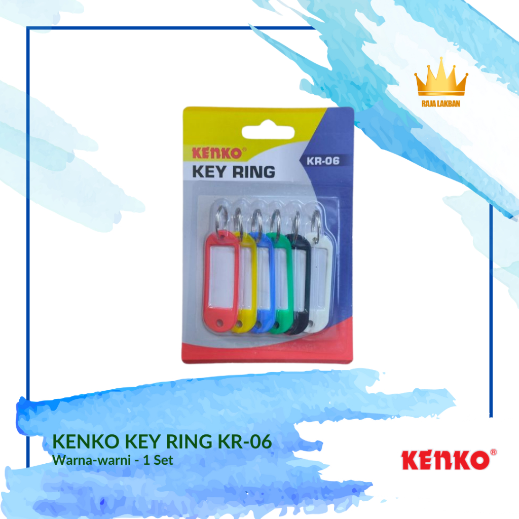 

Gantungan Kunci Label Name Tag Kenko Key Ring KR-06/ Warna-warni - Set