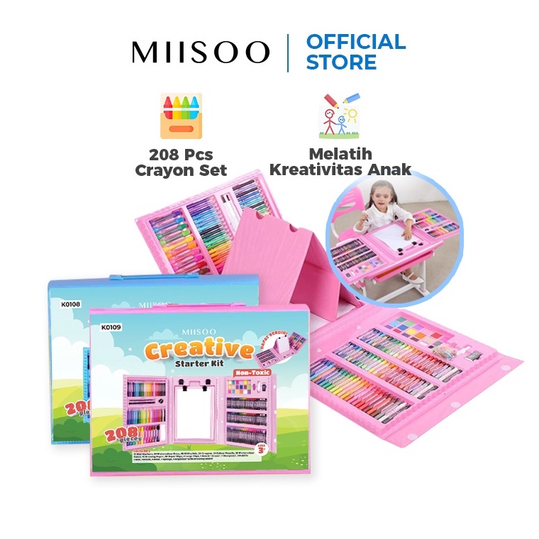 

Model Terbatas Cece Fancy Items Exclusive MIISOO Crayon 28 PCS Set Pensil Warna Pastel Pensil Minyak warna untuk Melukis dan mewarnai