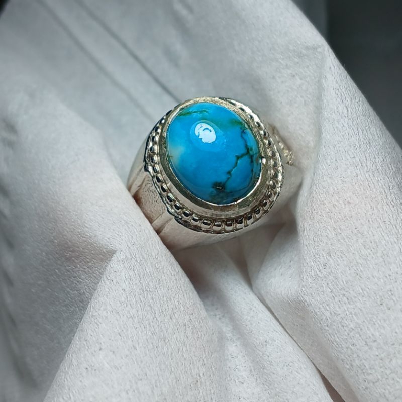 pirus persia serat perak biru langit natiural
