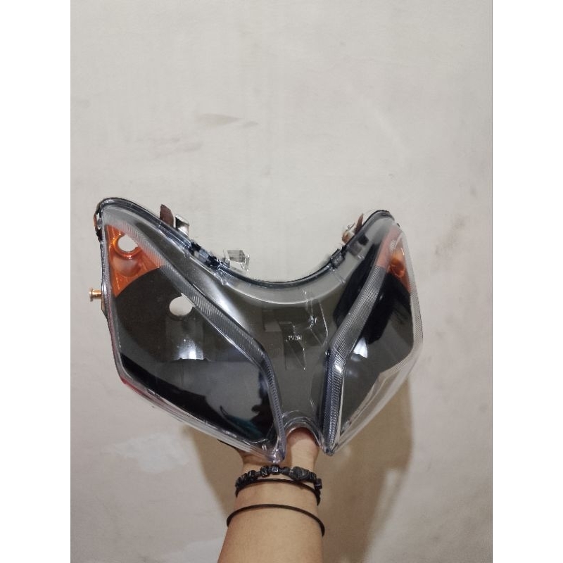 Headlamp Reflektor Lampu Depan Vario 110 Karbu CW Custom Hitam Oranye