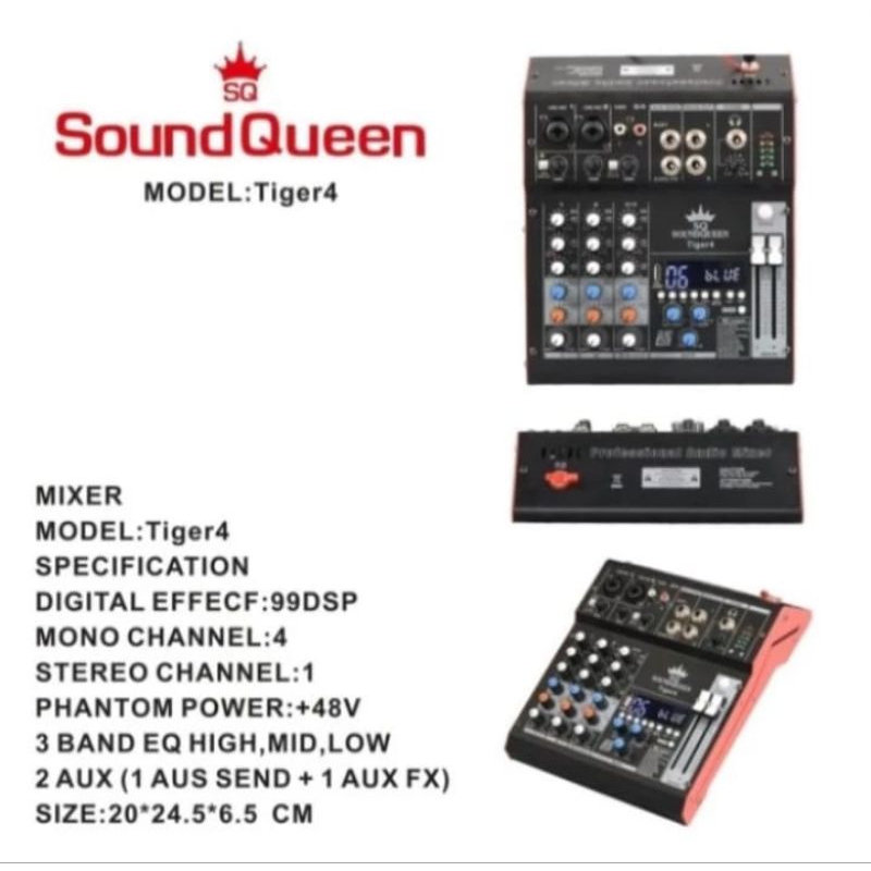 Mixer Soundqueen Tiger 4 Channel TIGER 4 ORIGINAL