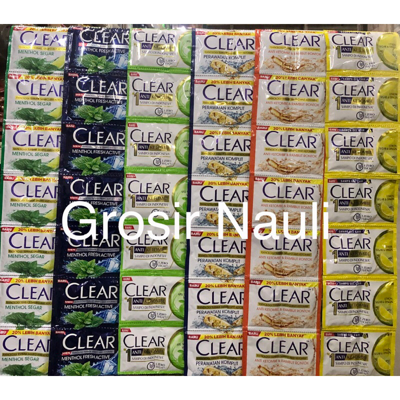 Unilever Shampo Clear 1 renceng | 12 baris | 24 pcs*9 ml
