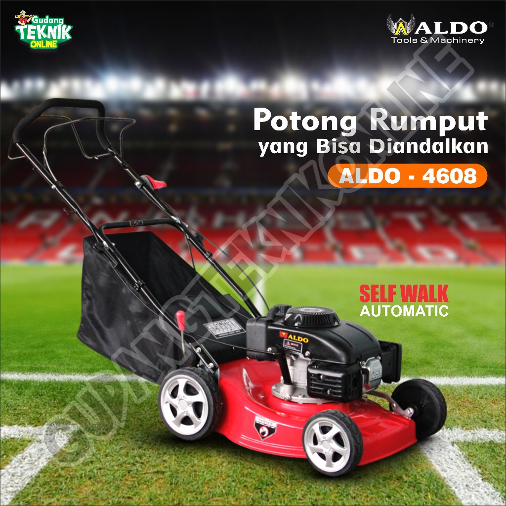Mesin Potong Rumput Dorong 4T ALDO 4608 / Mesin Pemotong Rumput Brush Cutter Bensin 4 Tak Lawn Mower