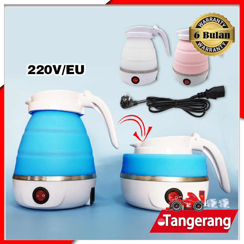 0,6L Teko Lipat Listrik Portable Mini Teko Lipat Elektrik Bepergian 220V 50Hz