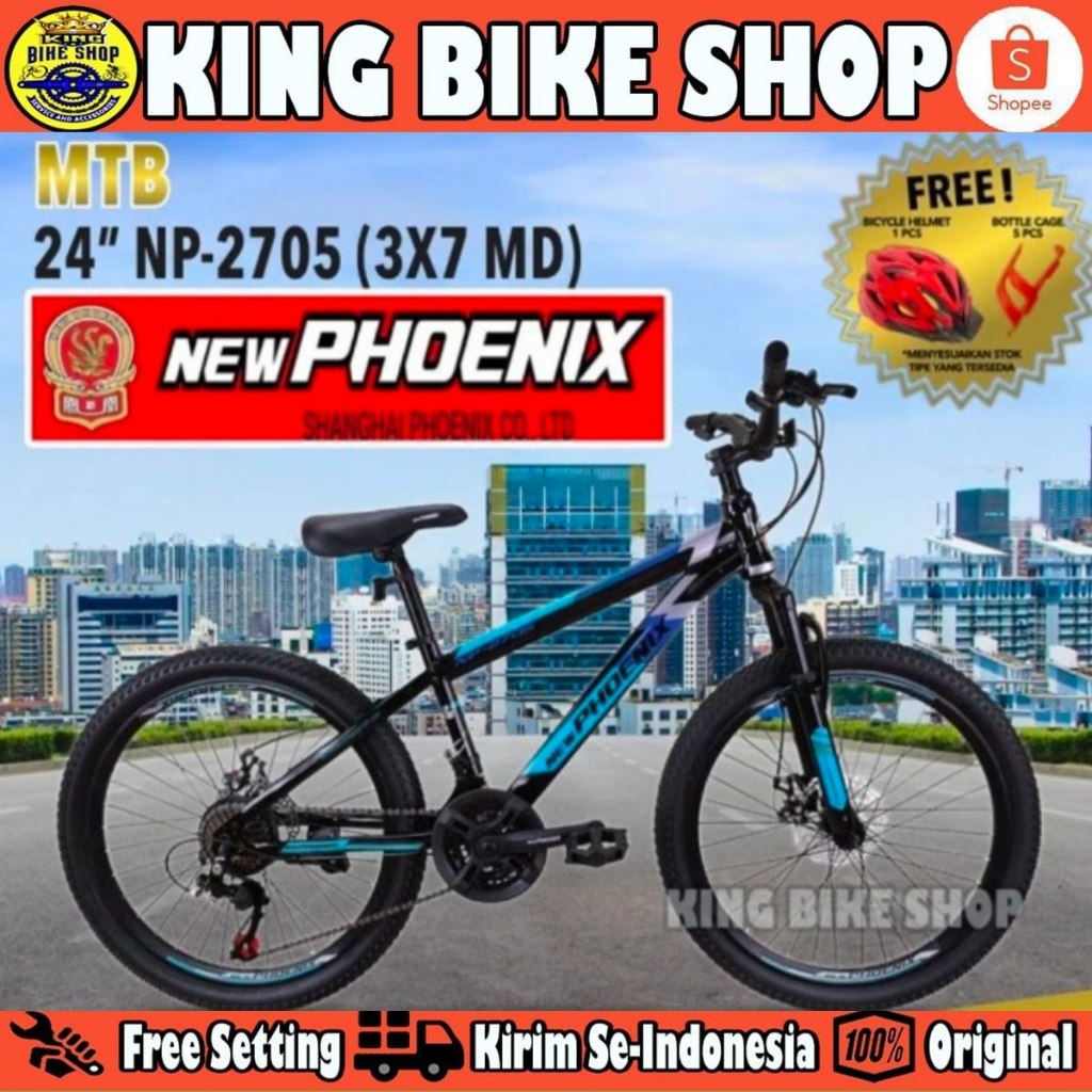 Sepeda Gunung MTB PHOENIX NP-2705 Ukuran 24 & 26 Inch 3x7 Speed