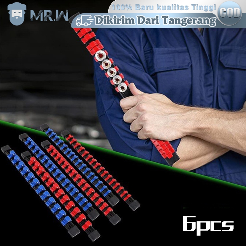 6pcs/Set Tools Socket Rail Tempat Mata Kunci Socket Socket Holder