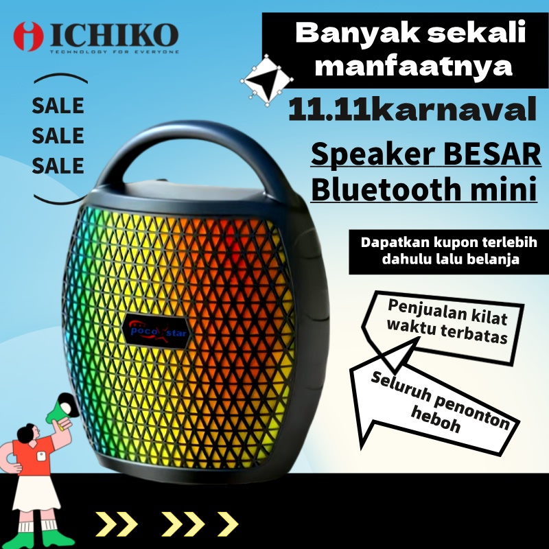 speaker mini bluetooth full range aktif murah wireless bluetooth Mini Speaker Karaoke 3inci ichiko
