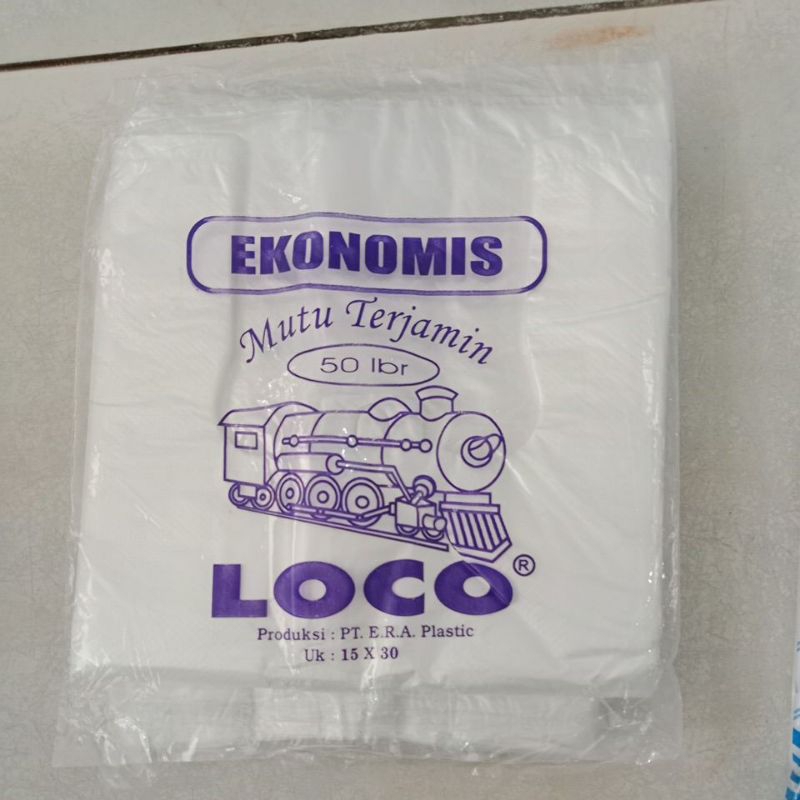 Plastik Kresek LOCO bening 15x30 (50 lbr)