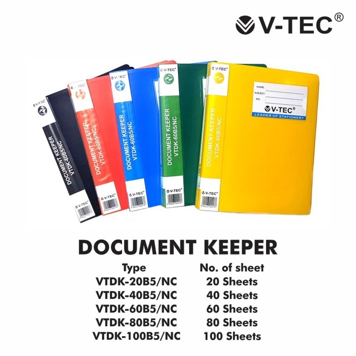 

Vtec document keeper VTDK - 60B5/NC / 60 SHETS UK. B5