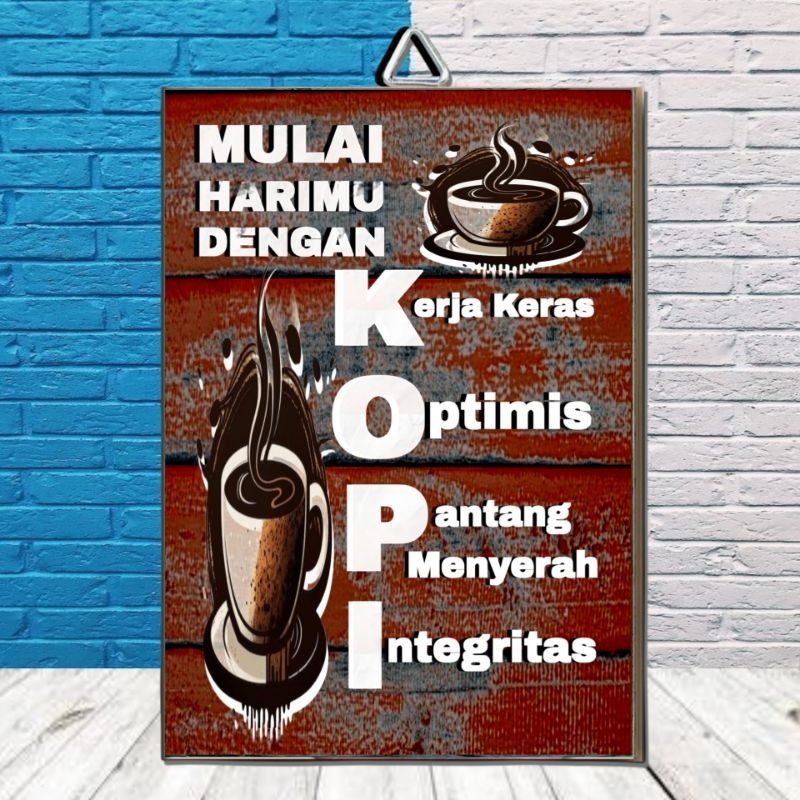 KATA KATA NGOPI HIASAN DINDING KAYU MDF