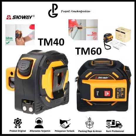 SNDWAY TM60 - Meteran Laser Digital 60M untuk Pengukuran Akurat