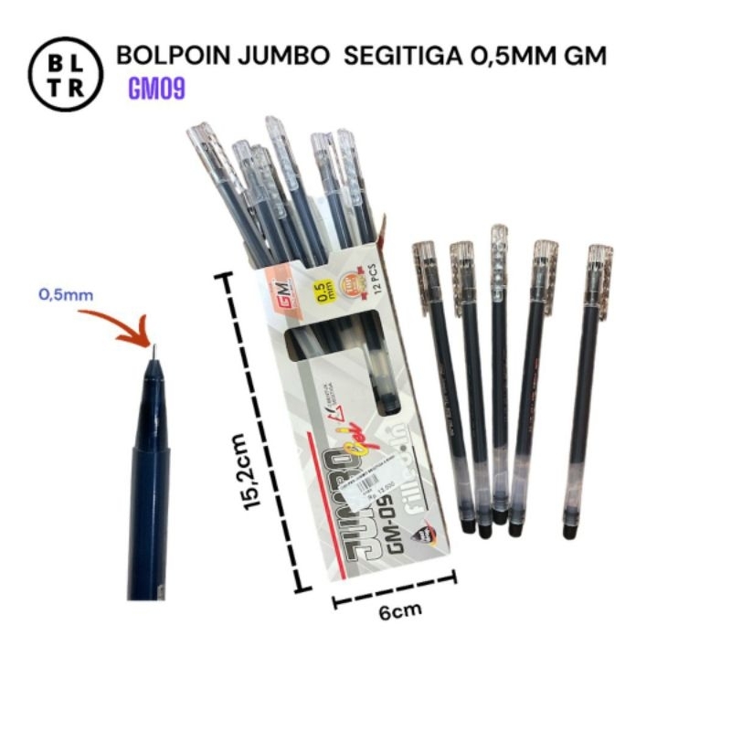 

PAK // BOLPOIN GEL 0.5 HITAM JUMBO GM FILLED IN (GM09&GM06) /PEN GEL/PULPEN GEL//NEW ORIGINAL