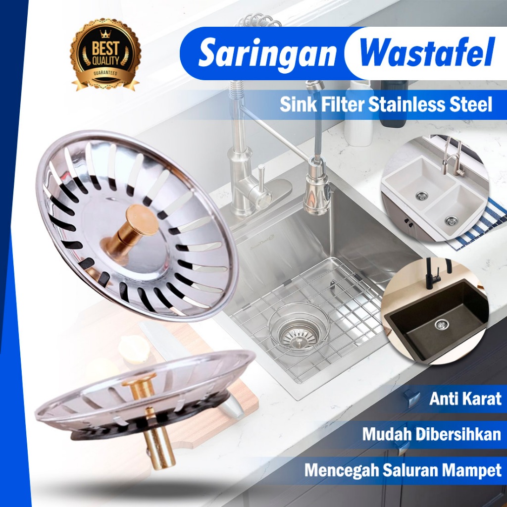 Promo Ralali Penutup Wastafel Stainless Saringan Afur Bak Cuci Piring Penutup Lubang Saringan