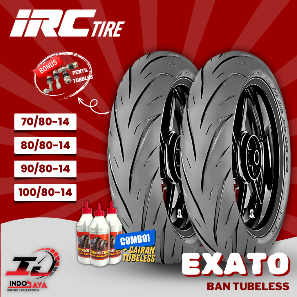 [READY COD] BAN LUAR TUBELESS IRC EXATO NR88 (70/80-14 - 80/80-14 - 90/80-14 - 100/80-14) BAN MOTOR 