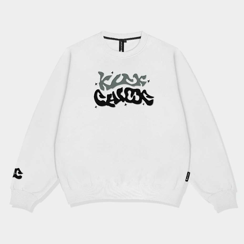 Kickchick Crewneck Fuzzy White Sweater | Sweatshirt Lengan Panjang | KCCN122