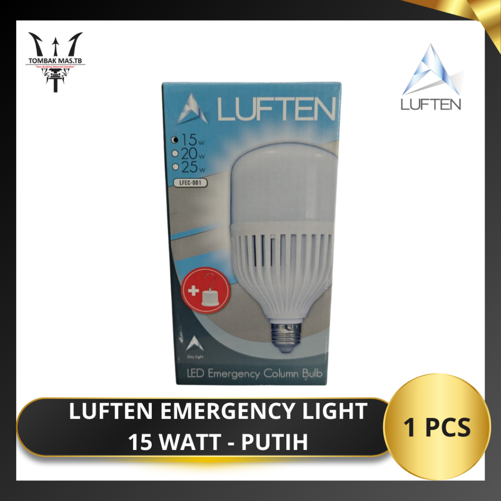 Bohlam Lampu Emergency LED Luften 15 Watt - Putih (1pcs)
