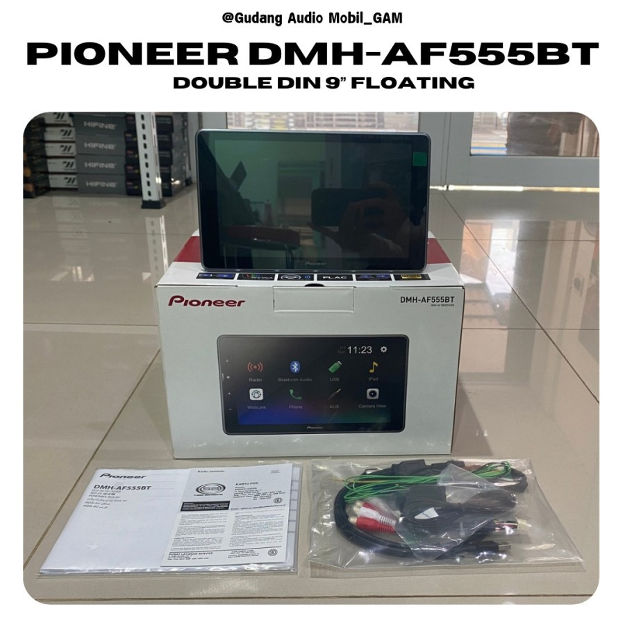 Head Unit 9 inch Double Din Pioneer DMH AF555BT Floating