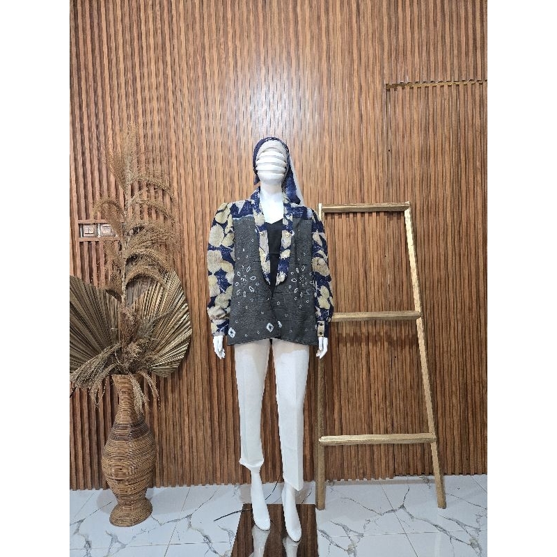 blazer ecoprint wanita jumputan | jumputan handmade