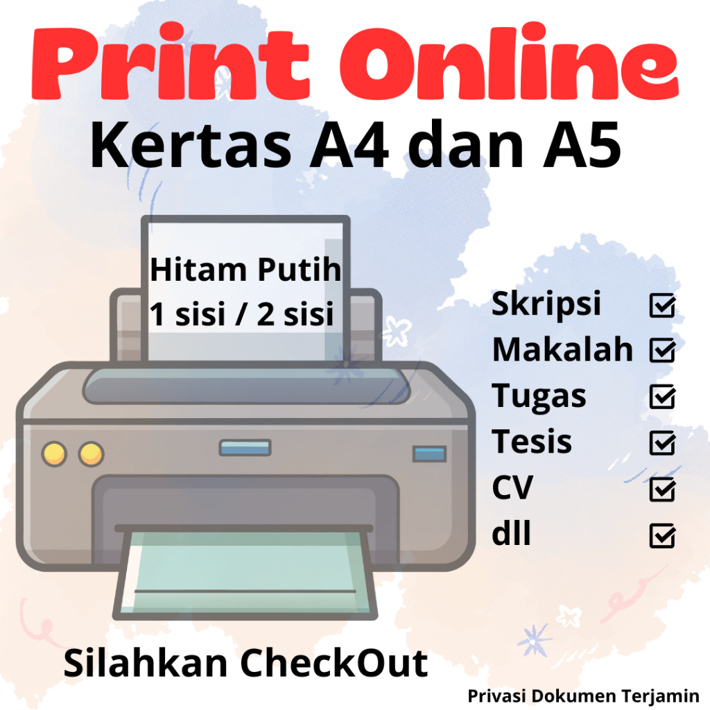 

PRINT HITAM PUTIH CETAK HVS A4 / A5 MURAH